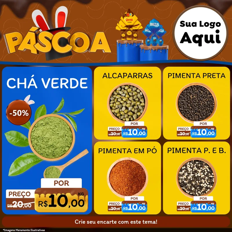 Modelo de Rede Social para Feed Facebook com o tema Páscoa para Produtos Naturais