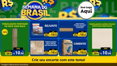 Modelo de TV para TV Horizontal com o tema Semana Do Brasil para Pisos e revestimentos