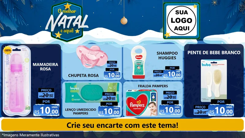 Modelo de TV para TV Horizontal com o tema O Melhor Natal É Aqui! para Bebês