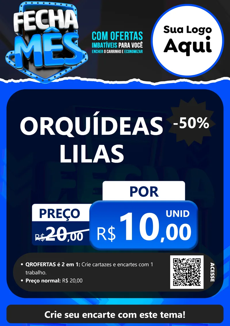 Modelo de Cartaz para Cartaz A4 Vertical com o tema Fecha Mês para Floricultura e jardim