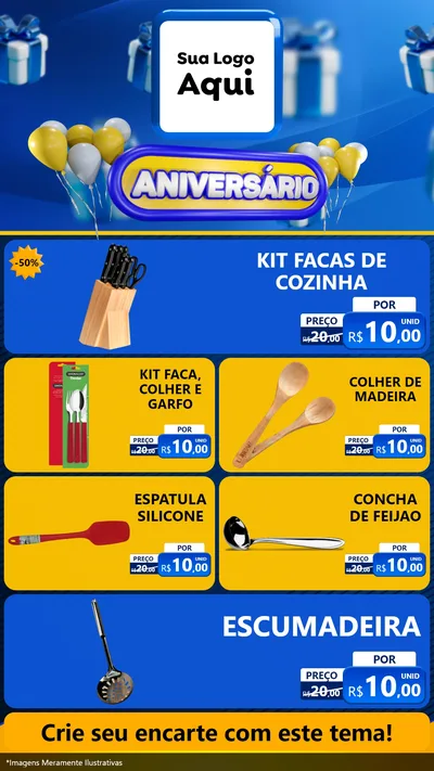 Modelo de TV para TV Vertical com o tema Aniversário para Utilidades Domésticas