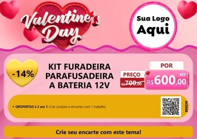 Modelo de Cartaz para Cartaz A4 Horizontal com o tema Valentine's Day para Maquinas e Ferramentas