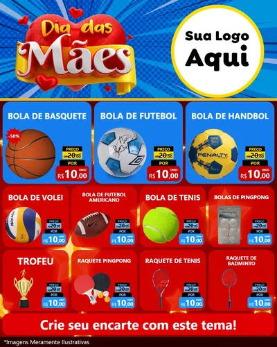 Modelo de Rede Social para Feed Instagram com o tema Dia das Mães para Artigos Esportivos