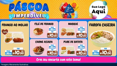 Modelo de TV para TV Horizontal com o tema Páscoa Imperdível para Restaurante