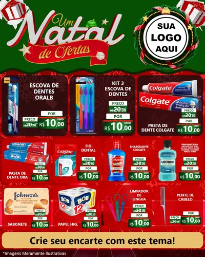 Modelo de Rede Social para Feed Instagram com o tema Um Natal de Ofertas para Higiene Pessoal