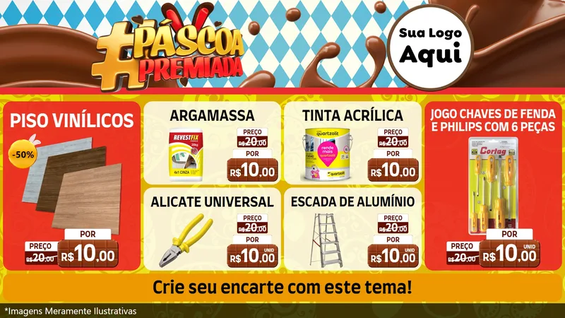 Modelo de TV para TV Horizontal com o tema Páscoa Premiada para Material para Construção