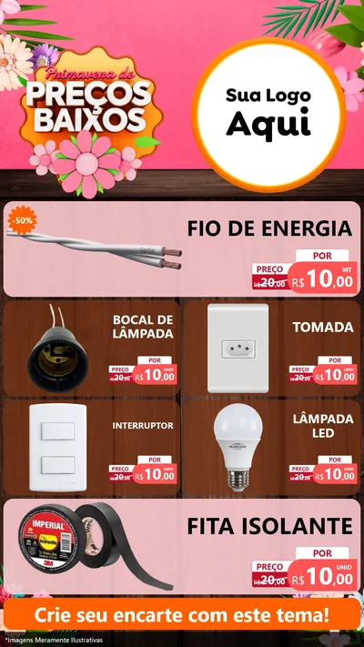 Modelo de TV para TV Vertical com o tema Primavera de Preços Baixos para Materiais Elétricos
