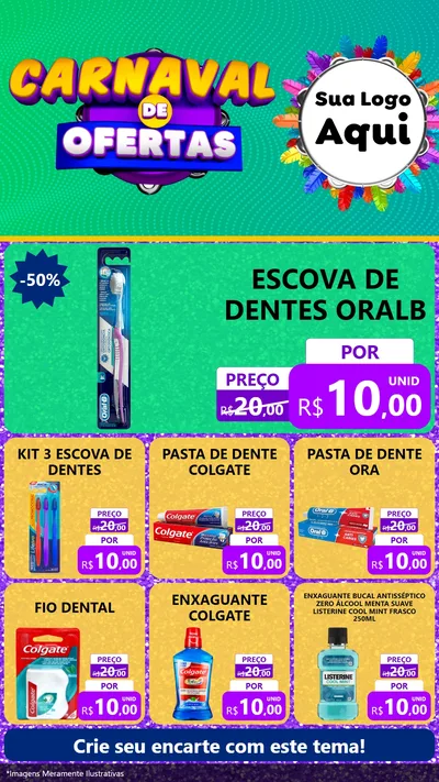 Modelo de Rede Social para Stories com o tema Carnaval de Ofertas para Higiene Pessoal