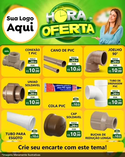 Modelo de Rede Social para Feed Instagram com o tema Hora da Oferta para Tubos e conexões