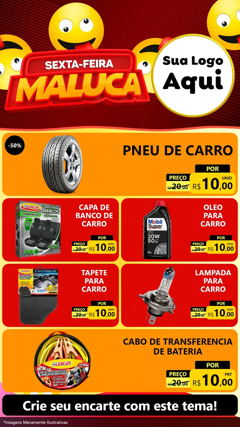 Modelo de TV para TV Vertical com o tema Sexta-feira Maluca para Auto peças