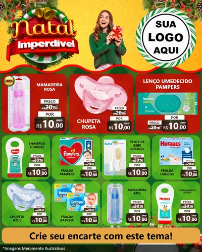 Modelo de Rede Social para Feed Instagram com o tema Natal Imperdível para Bebês