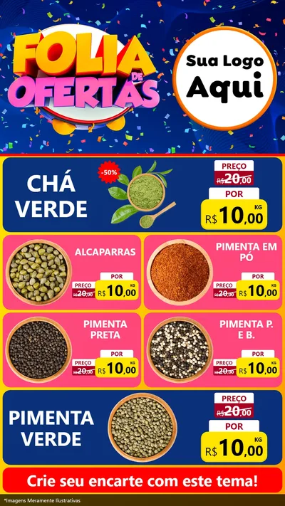 Modelo de TV para TV Vertical com o tema Folia de Ofertas para Produtos Naturais