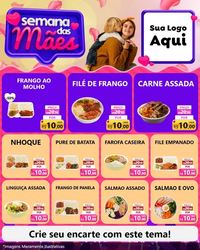 Modelo de Rede Social para Feed Instagram com o tema Semana das Mães para Restaurante