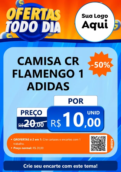 Modelo de Cartaz para Cartaz A4 Vertical com o tema Ofertas Todo Dia para Roupas e acessórios
