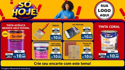 Modelo de TV para TV Horizontal com o tema Só Hoje! para Tintas e Ferramentas