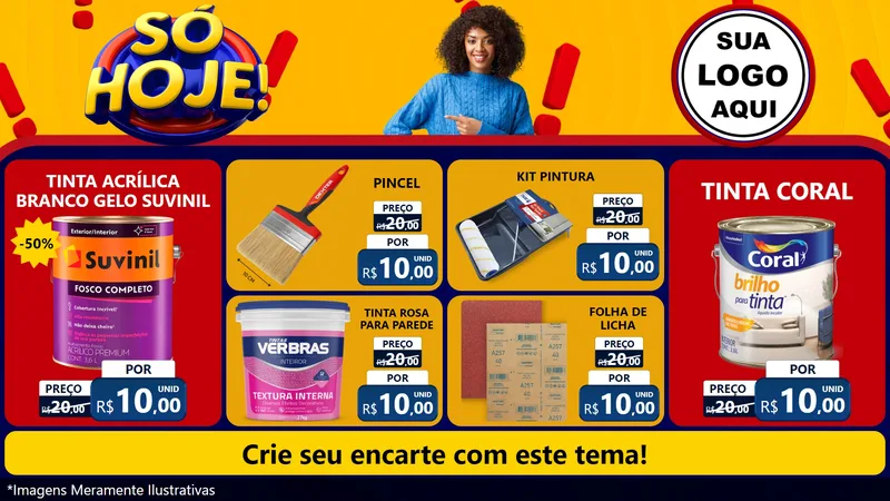 Modelo de TV para TV Horizontal com o tema Só Hoje! para Tintas e Ferramentas