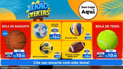 Modelo de TV para TV Horizontal com o tema Verão de Ofertas para Artigos Esportivos