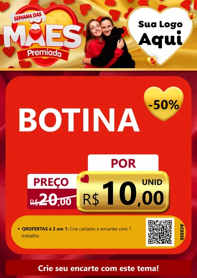 Modelo de Cartaz para Cartaz A4 Vertical com o tema Semana das Mães Premiada para Agropecuária