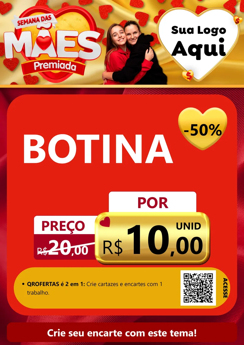 Modelo de Cartaz para Cartaz A4 Vertical com o tema Semana das Mães Premiada para Agropecuária