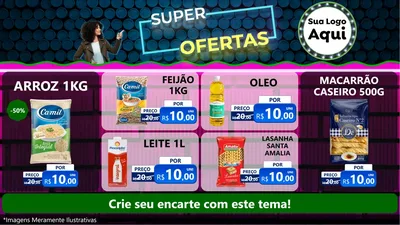 Modelo de TV para TV Horizontal com o tema Super Ofertas para Supermercado