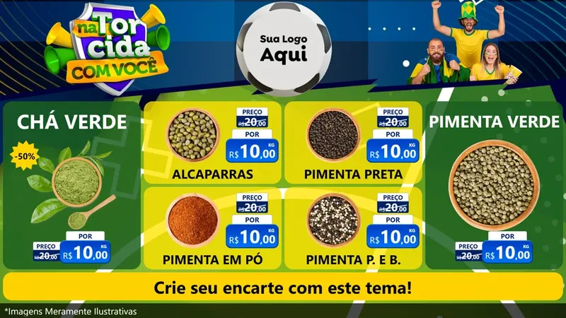 Modelo de TV para TV Horizontal com o tema Na Torcida Com Você - Copa para Produtos Naturais