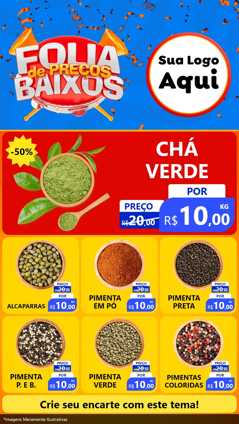 Modelo de Rede Social para Stories com o tema Folia de Preços Baixos para Produtos Naturais