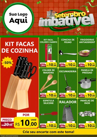Modelo de Encarte para Encarte A4 Vertical com o tema Setembro Imbatível para Utilidades Domésticas