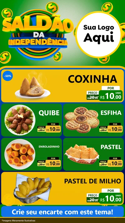 Modelo de TV para TV Vertical com o tema Saldão da Indepêndencia para Salgadaria