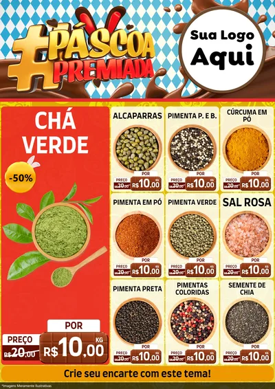 Modelo de Encarte para Encarte A4 Vertical com o tema Páscoa Premiada para Produtos Naturais