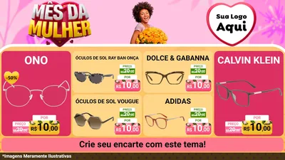 Modelo de TV para TV Horizontal com o tema Mês da Mulher para Óticas
