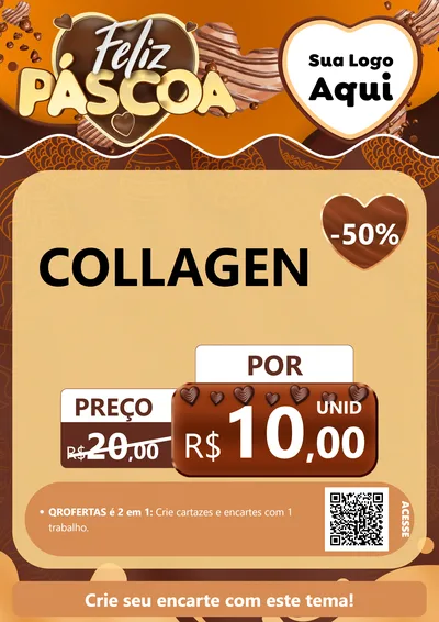 Modelo de Cartaz para Cartaz A4 Vertical com o tema Feliz Páscoa para Suplementos alimentares