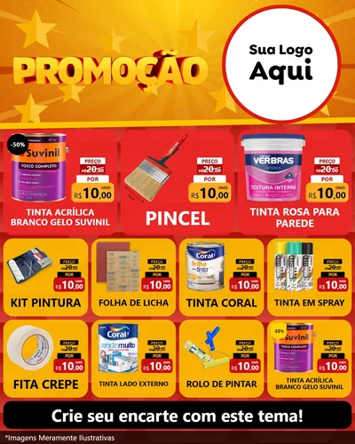 Modelo de Rede Social para Feed Instagram com o tema Promoção para Tintas e Ferramentas