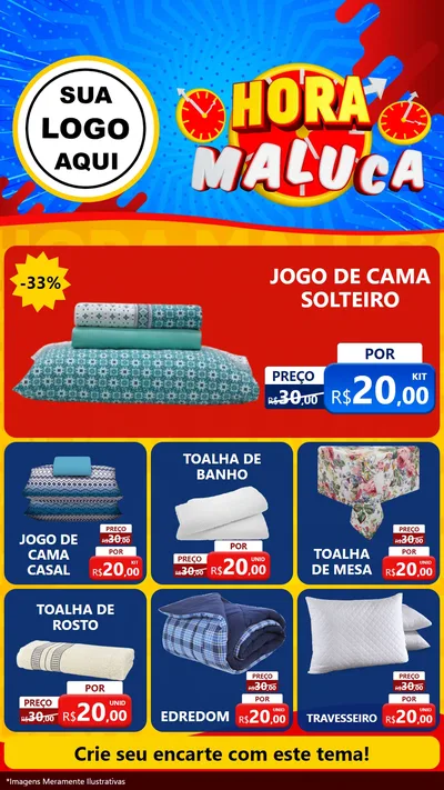 Modelo de Rede Social para Stories com o tema Hora Maluca para Cama, Mesa e Banho