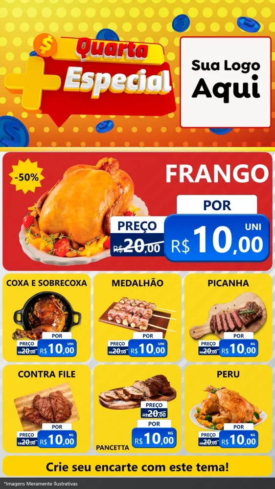 Modelo de Rede Social para Stories com o tema Quarta Mais Especial para Assados