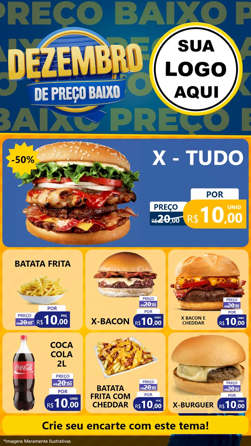 Modelo de Rede Social para Stories com o tema Dezembro de Preço Baixo para Hamburgueria