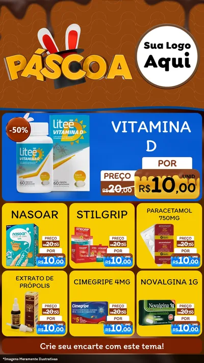 Modelo de Rede Social para Stories com o tema Páscoa para Farmácia