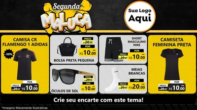 Modelo de TV para TV Horizontal com o tema Segunda Maluca para Roupas e acessórios