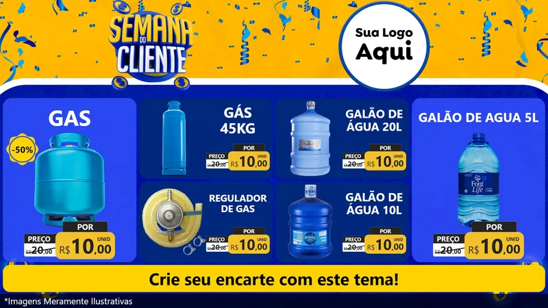 Modelo de TV para TV Horizontal com o tema Semana do Cliente para Água e gás