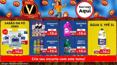 Modelo de TV para TV Horizontal com o tema Dia V - O Dia Mais Barato Do Mês para Produtos de Limpeza