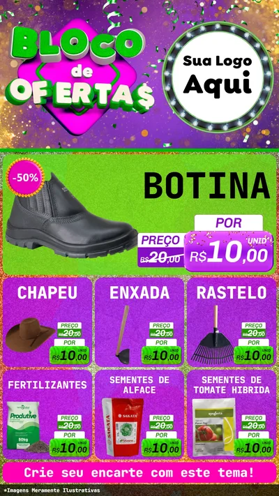 Modelo de Rede Social para Stories com o tema Bloco de Ofertas para Agropecuária