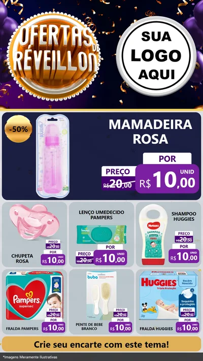 Modelo de Rede Social para Stories com o tema Ofertas de Réveillon para Bebês