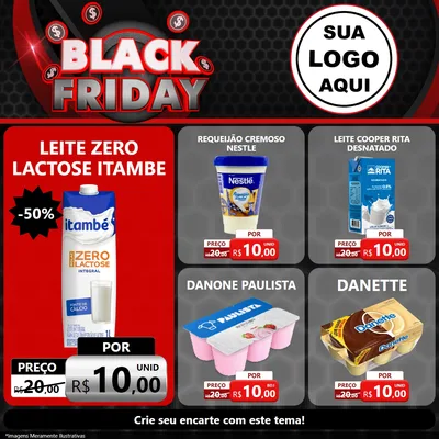 Modelo de Rede Social para Feed Facebook com o tema Black Friday para Frios e Laticínios