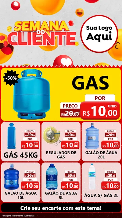 Modelo de Rede Social para Stories com o tema Semana do Cliente para Água e gás