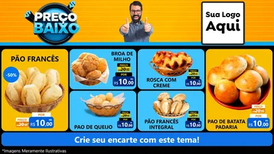 Modelo de TV para TV Horizontal com o tema Preço Baixo para Padaria