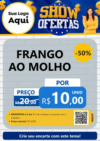 Modelo de Cartaz para Cartaz A4 Vertical com o tema Show de Ofertas para Restaurante