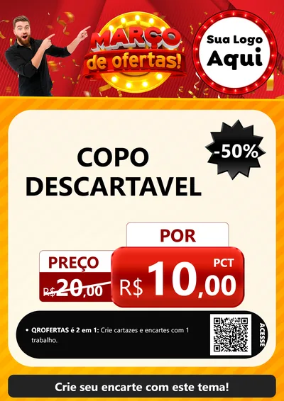 Modelo de Cartaz para Cartaz A4 Vertical com o tema Março de Ofertas! para Embalagens