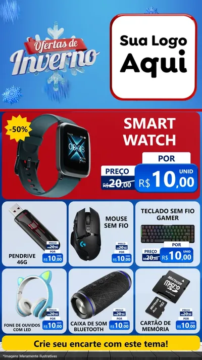 Modelo de Rede Social para Stories com o tema Ofertas de Inverno para Informática