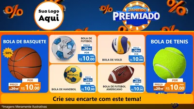 Modelo de TV para TV Horizontal com o tema Janeiro Premiado para Artigos Esportivos