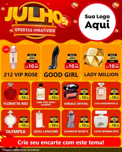 Modelo de Rede Social para Feed Instagram com o tema Julho Ofertas Imbatíveis para Perfumes