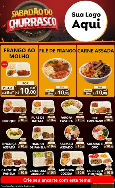 Modelo de Encarte para Encarte Grande com o tema Sabadão Do Churrasco